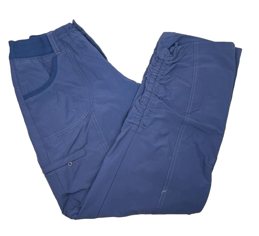 Kuhl Womens Durango Cargo Stretch Hiking Pants Size 10x30 Cinch Hem Blue